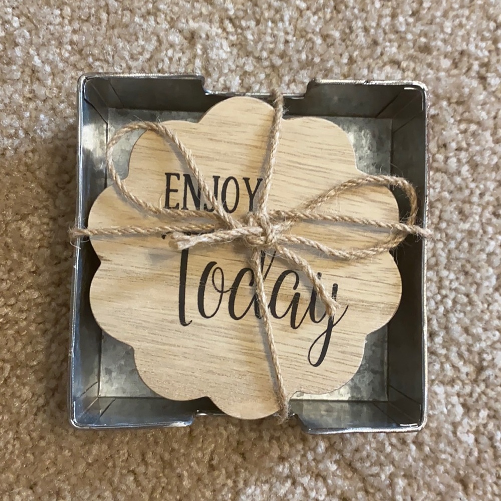 Tin and Wood Coasters